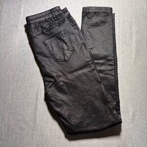 Women's Black Stretch Coated Jeggings